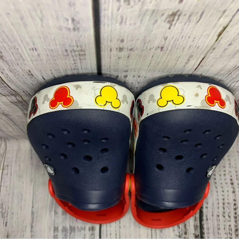 CROCS Navy Red Yellow Mickey Accent Clog